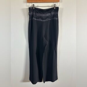 Escada Black Wide-Leg Trousers Lace waist size IT 36 XS